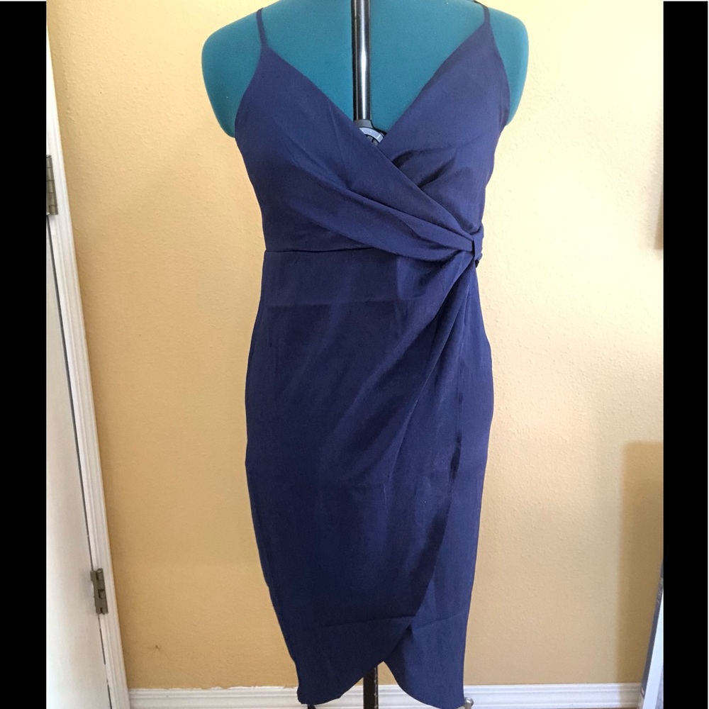 Blue Vanilla navy tulip dress, size 8. Polyester.